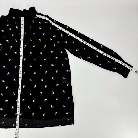 Cabi Embroidered Blouse # 5338, Sheer Black with Embroidered Roses, Small - Picture 14 of 16